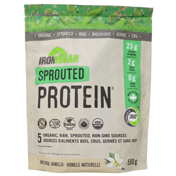 Iron Vegan Sprouted Protein Drink Mix Natural Vanilla, 500g