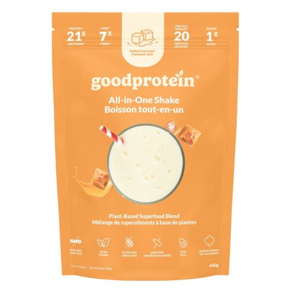 Good Protein All-In-One Shake Plant-Based Superfood Blend Salted Caramel, 440g