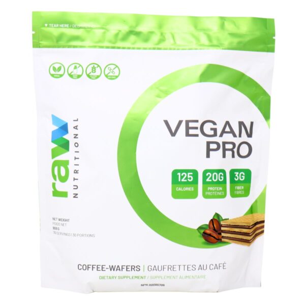 Raw Nutritional Vegan Pro Protein Powder Coffee-Wafers, 908g