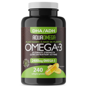 Aqua Omega DHA Plant-Based Omega-3 Capsules Family Size